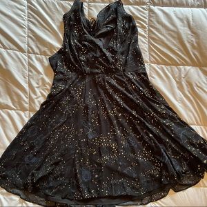 Torrid Cosmic Print Chiffon Ruffle Skater Dress